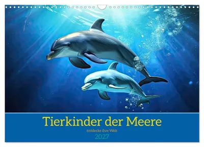 Produktbild von Tierkinder der Meere - entdecke ihre Welt (Wandkalender 2027 DIN A3 quer), CALVENDO Monatskalender