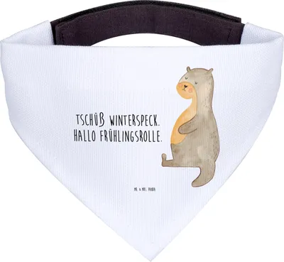 Produktbild von Mr. & Mrs. Panda Hunde Halstuch Otter Bauch - Weiß - Geschenk, Sportmuffel, dick, Hund, Tuch, Seeotter See, Hundehalstuch, Winterspeck