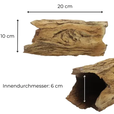 Produktbild von Aquarium Deko XXL Baumstamm Höhle Röhre Aquariendeko Ablaichhöhle Barsch Fisch Krebs Wels Tonröhre Laichhöhle