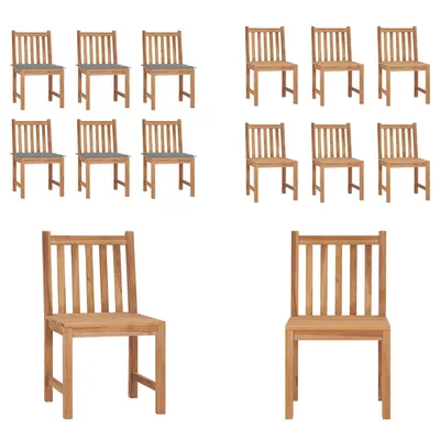 Produktbild von vidaXL Gartenstühle 6 Stk. mit Kissen Massivholz Teak - Gartenstuhl - Gartenstühle - Holz-Gartenstuhl - Holz-Gartenstühle
