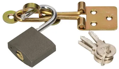 Image de KOTARBAU® : Serrure à fil avec cadenas, nœud de porte, 55 mm, galvanisée