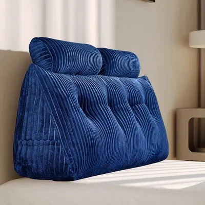 Obrázek produktu pro Unyqoos® Polštář na záda 3 v 1 a klín – ergonomický polštář pro čtení s polyesterovou výplní, odnímatelný a pratelný potah, boční kapsa, vhodný pro postel a pohovku