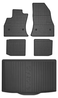 Productafbeelding van Rubberen automatten + kofferbakmat voor Fiat 500L 2012-2022 (MPV) – 5-delig, zwart, op maat – Wielganizator SolidPRO