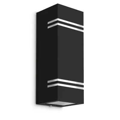 Produktbild von LED Wandaussenleuchte schwarz JOVO-L - mit 2 LED GU10 3W neutralweiß - Lampe wechselbar - Wandleuchte Up Down für Außen IP44