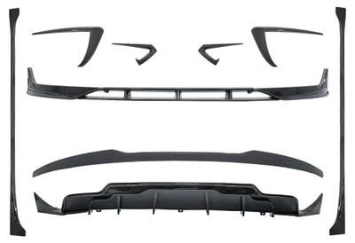 Produktbild von Bodykit für Tesla Model 3 17+ Frontstoßstange Lippe Diffusor Seitenschweller Kohlenstoff Look.