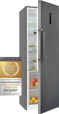 Produktbild von Exquisit Vollraumkühlschrank KS360-V-HE-040D inoxlook-az | Nutzinhalt: 359 L | Ohne Gefrierfach