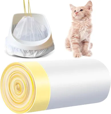 Immagine prodotto di Sacchetti per lettiera per gatti, 95 x 45 cm, confezione da 20 pezzi, con cordoncino, impermeabili, ideali per la lettiera