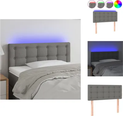 Produktbild von vidaXL LED Kopfteil Dunkelgrau 100x5x78/88 cm Stoff -  Kopf- & Fußenden