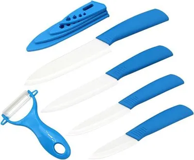 Produktbild von Famanu Keramikmesser-Set 4 Keramikmesser und 1 Gemüseschäler - Universalmesser