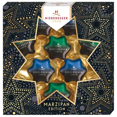 Zdjęcie produktu dla Niederegger marcepan poinsecja ciemna edycja opakowanie 125g