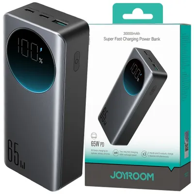 Produktbild von Joyroom 30000 mAh 65 W Powerbank mit Digitalanzeige (JR-PBF05) – Schwarz