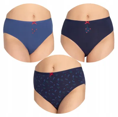 Zdjęcie produktu dla LAMA Figi Damskie BAWEŁNIANE granat r. XXL, 3 szt.