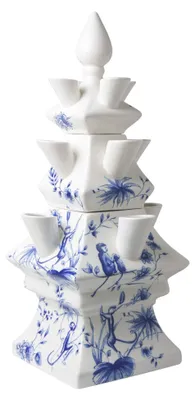 Obrázok produktu pre Heinen Delfts Blauw – Váza s tulipánmi, 3-dielna, motív opičiek