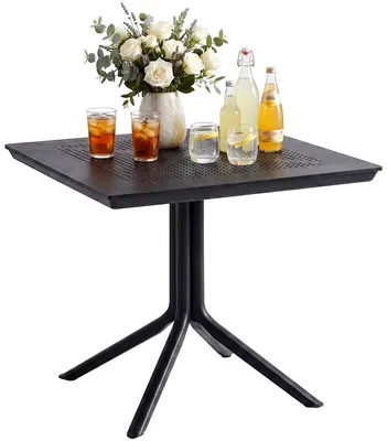 Produktbild von CLP Gartentisch Lenval wetterfest 80 x 80 cm UV-beständiger Balkontisch schwarz