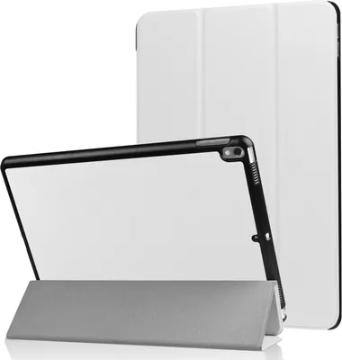 Imagen del producto de Funda protectora para Apple iPad Pro 2017 y iPad Air 3 2019 de 10.5 pulgadas, funda delgada y rígida, con función de soporte y encendido/apagado automático (blanca)