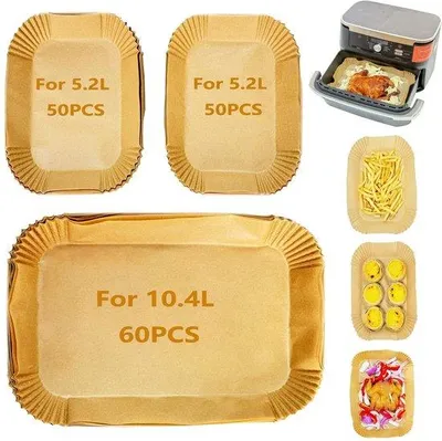 Produktbild von 160 Stück Backpapier für Airfryer, 10,4L, Hitzebeständig, Küchenaccessoires