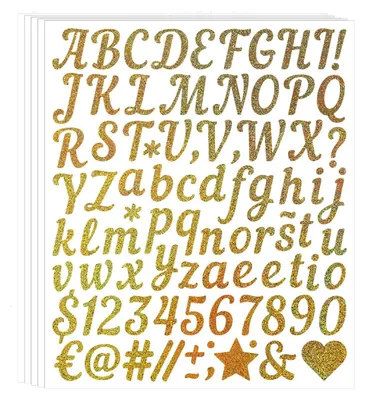 Goldene Buchstabenaufkleber, 6 Blatt, 3,5 cm, selbstklebend, Vinyl, für Basteln