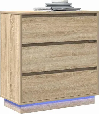 Image de vidaXL Table de chevet chêne Sonoma 71 x 34,5 x 75 cm Matériau dérivé du bois