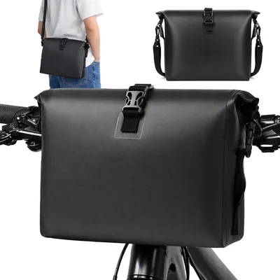 Productafbeelding van Stuurtas fiets 9 liter - Rolsluiting - Waterdicht - Met schouderband