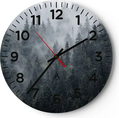 Produktbild von Wanduhr - Rund - Glasuhr - Wald Baum Natur - 40x40cm - Schleichendes Uhrwerk - Lautlos - zum Aufhängen bereit - Dekoration Modern - Wanddekoration aus Glas - C4AR40x40-4074