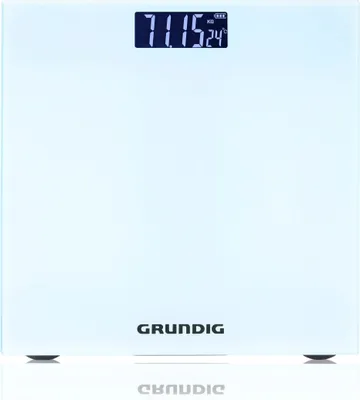 Produktbild von Grundig Digitale Personenwaage - Wiegebereich bis 180kg - Gewichtsmessung in kg/lb - Präzise bis 500g - mit Digitalanzeige - Weiß - Glas