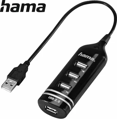 Imagen del producto de Hama 39776, Concentrador USB 2.0, 1:4, para conexión a la red, color