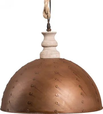 Produktbild von Hängelampe COPPER braun aus Metall und Holz Hängeleuchte Rostoptik Industrial