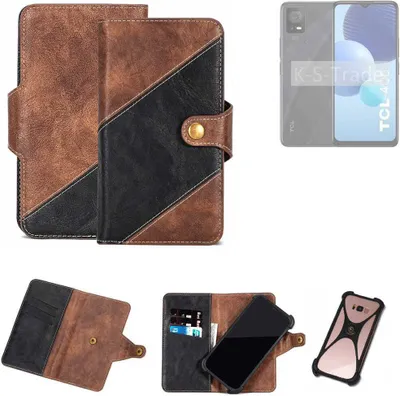 Produktbild von K-S-Trade Handyhülle Schutzhülle Bookstyle Case kompatibel mit TCL 406 Klapphülle Cover Hülle Schutztasche 1x