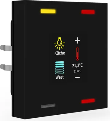 Immagine prodotto di MDT KNX Pulsante Smart 55 quadruplo con display a colori e sensore T/F, nero opaco, 1 pz.