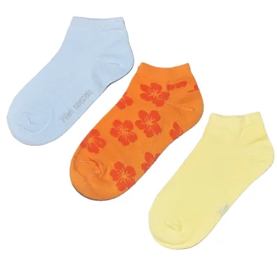 Produktbild von Sneaker Socken für Mädchen und Damen 3-er Pack aus Baumwolle Hawaii Mandarine Größe 39-42