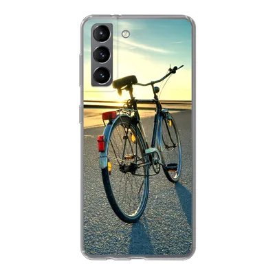 Produktbild von MuchoWow® Handyhülle Schutzhülle Hülle für Samsung Galaxy S21 Nordsee - Fahrrad - Sonnenuntergang Silikon Softcase Handy Hülle - Softcase