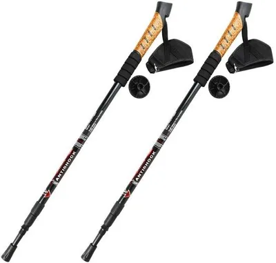 Zdjęcie produktu dla Teleskopowe aluminiowe kijki trekkingowe 68–135 cm, czarne