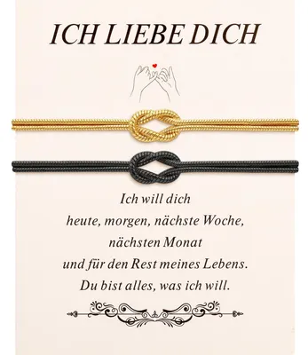 Produktbild von 2 Stück Partner Armbänder,14K Gold Vergoldete Pärchen Armband Set,Freundschaftsa