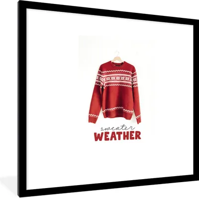Produktbild von MuchoWow® Gerahmtes Poster Weihnachten - Pullover - Winter 40x40 cm - Poster mit Schwarzem Bilderrahmen Wandposter Rahmen Foto Bilder - Poster - Plakat im Rahmen