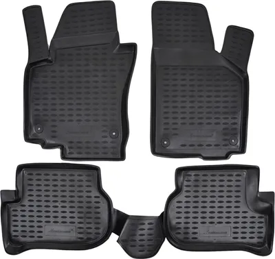 Produktbild von J&J AUTOMOTIVE | 3D Design Gummimatten Gummifußmatten Für Volkswagen Golf Plus 2004-2014, Schwarz, Anti-Rutsch, Ohne Geruch, mit Tunnel, Allwetter, 3cm Hoher Rand