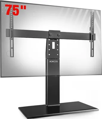 Zdjęcie produktu dla Stojak TV Standard, obrotowy, do telewizorów 32-75 cali - regulowana wysokość, uniwersalny, maksymalny standard VESA 600x400mm, maksymalne obciążenie 50kg