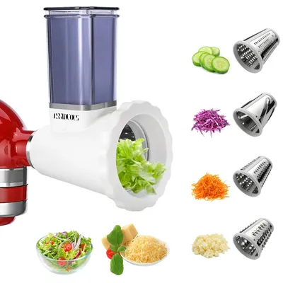 Produktbild von Gemüseschneider Zubehör für Küchenmaschinen, Slicer Shredder Aufsätze, Zerkleinerer, Käsereibe, Allesschneider, Obstschneider, Salatzubereiter