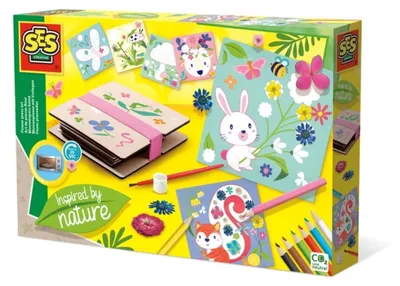 Produktbild von SES Creative 14034 Blumenpresse mit Vorlagen - Naturkunde Bastelset für Kinder, Bastelset für Kinder, 5 Jahr(e), Karton