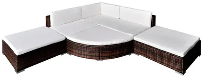 Obrázek produktu pro vidaXL 6dílná zahradní lounge souprava s polštáři Poly ratan hnědá