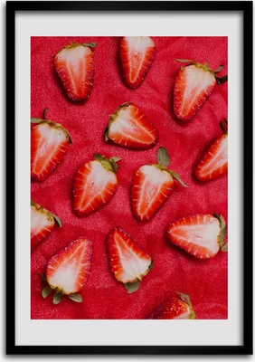 Produktbild von Bild - Bilderrahmen - Foto - 70 cm x 100 cm - MDF - Rahmen - Wandkunst - Erdbeeren
