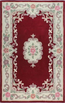 Productafbeelding van 120x180 cm Handgemaakt, uniek vloerkleed Lotus premium, kleur rood