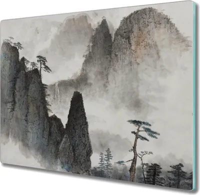 Produktbild von Coloray Hackbrett Herdabdeckplatte 60x52 cm Küchenbrett Kochplattenabdeckung Schneidebrett - Bergnebelbaum