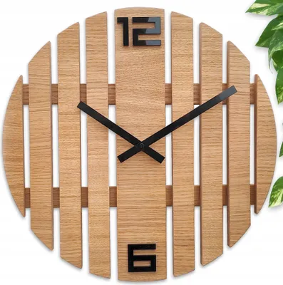 Produktbild von ModernClock, Holzwanduhr 40cm - LAMELE