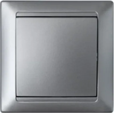 Produktbild von Lichtschalter Unterputz Ein/Aus 10A Premium serie STILE Silber