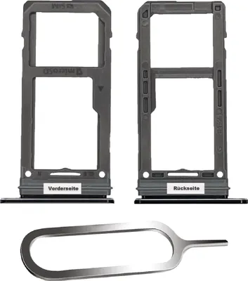 Produktbild von Samsung Galaxy Note 8 N950F Sim Karten Halter Tray Adapter Fach Stecker Slot + Nadel Single Midnight Black Schwarz