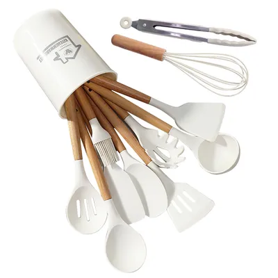 Produktbild von Kochbesteck-Sets, Küchenhelfer 12tlg Silikon Küchenutensilien Set Antihaft Küchenhelfer-Set Kochgeschirr  Kochbesteck, Bequeme Lagerung