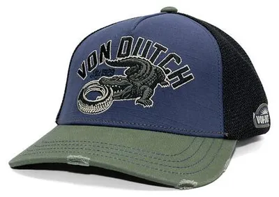 Produktbild von Von Dutch Originals Trucker Cap - WILD CROCO Olive/Navy