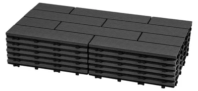 Produktbild von Vigevee WPC Terrassenfliesen 30x60 cm Anthrazit 42 Stück 7 m² Klickfliesen Garten Balkon