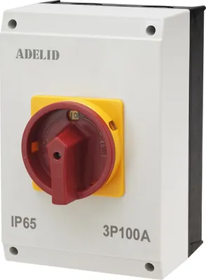 Produktbild von Hauptschalter Lasttrennschalter Nockenschalter Reparaturschalter Not-Aus 3-polig 100 A mit Gehäuse