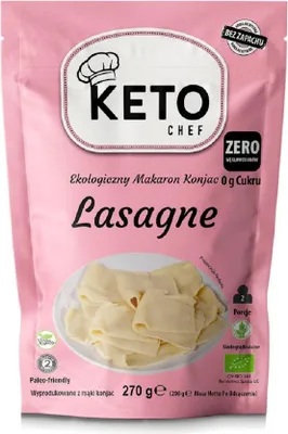 MAKARON (KONJAC) LASAGNE BEZGLUTENOWY BIO 270 g (200 g) - KETO CHEF